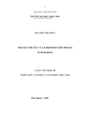 Luận văn truyền thuyết và lễ hội đinh tiên hoàng ở ninh bình