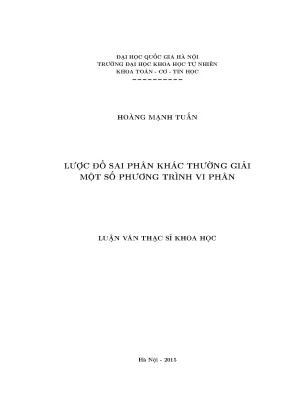 Luận văn thạc sĩ lược đồ sai phân khác thường giải một số phương trình vi phân