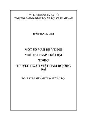 Luận văn một số vấn đề đổi mới thi pháp thể loại trong truyện ngắn việt nam đương đại