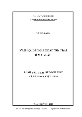 Luận văn văn học dân gian dân tộc thái ở mai châu