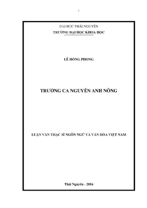 Luận văn trường ca nguyễn anh nông
