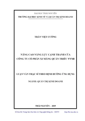 Luận văn nâng cao năng lực cạnh tranh của công ty cổ phần xi măng quán triều vvmi