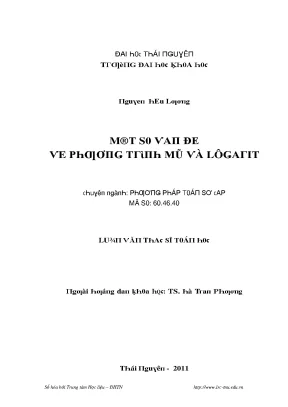 Luận văn một số vấn đề về phương trình mũ và lôgarit