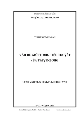 Luận văn vấn đề giới trong tiểu thuyết của thùy dương