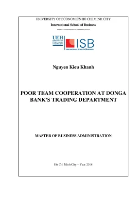 Luận văn poor team cooperation at donga banks trading department