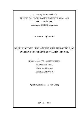 Luận văn thạc sĩ nghi thức tang lễ của người việt theo công giáo nghiên cứu tại giáo xứ thái hà hà nội