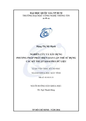 Luận văn thạc sĩ khoa học máy tính nghiên cứu và xây dựng phương pháp phát hiện gian lận thẻ sử dụng các kỹ thuật khai phá dữ liệu