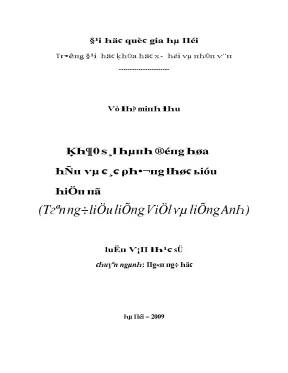 Luận văn khảo sát hành động hứa hẹn và các phương thức biểu hiện nó trên ngữ liệu tiếng việt và tiếng anh