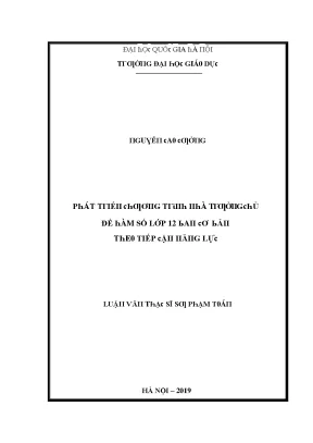 Luận văn phát triển chương trình nhà trường chủ đề hàm số lớp 12 ban cơ bản theo tiếp cận năng lực