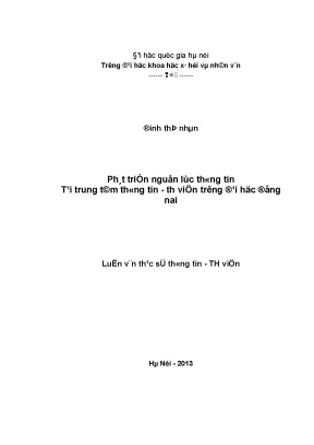 Luận văn thạc sĩ phát triển nguồn lực thông tin tại trung tâm thông tin thư viện trường đại học đồng nai