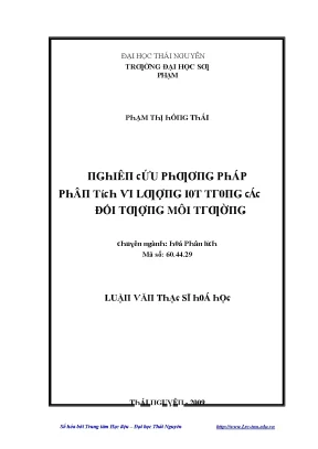 Luận văn nghiên cứu phương pháp phân tích vi lượng iot trong các đối tượng môi trường
