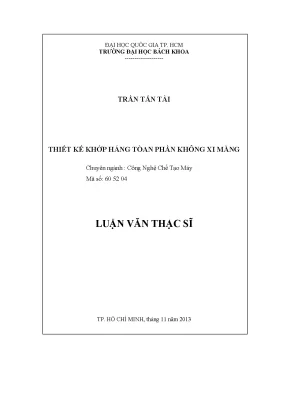 Luận văn thạc sĩ công nghệ chế tạo máy thiết kế khớp háng toàn phần không xi măng