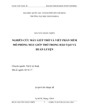 Luận văn thạc sĩ vật lý kỹ thuật nghiên cứu máy giúp thở và viết phần mềm ứng dụng trong đào tạo huấn luyện