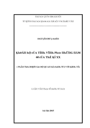 Luận văn khoán hộ của tỉnh vĩnh phúc những năm 60 của thế kỉ xx phân tích dưới góc độ quan hệ chính trị với kinh tế
