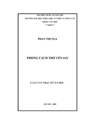 Luận văn thạc sĩ phong cách thơ yến lan