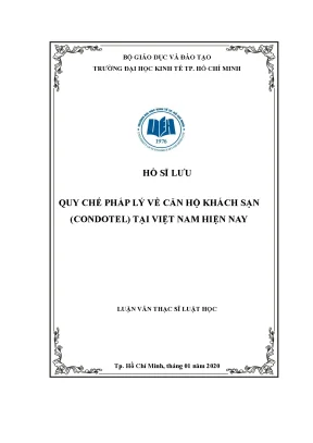 Luận văn thạc sĩ quy chế pháp lý về căn hộ khách sạn condotel tại việt nam hiện nay