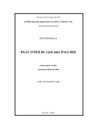 Luận văn phát triển du lịch hoa ở hà nội