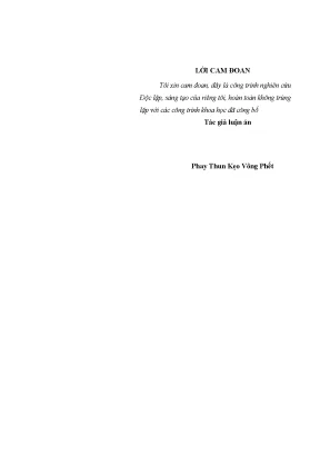Luận án tiến sĩ bồi dưỡng phương pháp tác phong công tác của bí thư chi bộ đại đội ở các đảng bộ trung đoàn bộ binh quân đội nhân dân lào hiện nay