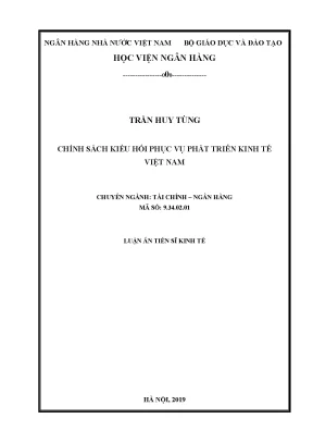 Luận án tiến sĩ kinh tế chính sách kiều hối phục vụ phát triển kinh tế việt nam