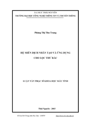 Luận văn hệ miễn dịch nhân tạo và ứng dụng cho lọc thư rác