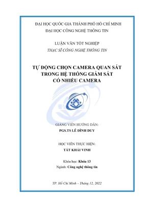 Luận văn thạc sĩ công nghệ thông tin tự động chọn camera quan sát trong hệ thống giám sát có nhiều camera