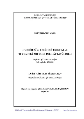 Luận văn nghiên cứu thiết kế thiết bị bù trung thế ổn định điện áp lưới điện