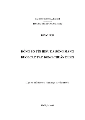 Luận án tiến sĩ đồng bộ tín hiệu đa sóng mang dưới các tác động chuẩn dừng luận án ts kỹ thuật điện tử viễn thông 62 52 70 05
