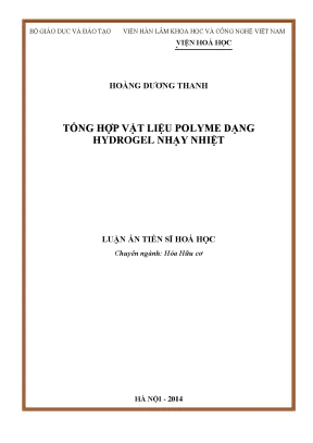 Luận văn tổng hợp vật liệu polyme dạng hydrogel nhạy nhiệt