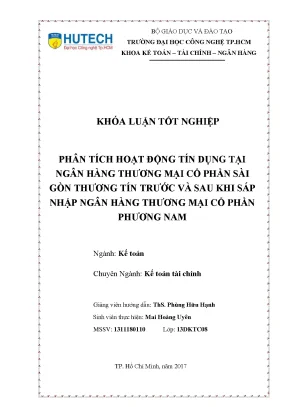 Luận văn phân tích hoạt động tín dụng tại ngân hàng thương mại cổ phần sài gòn thương tín trước và sau khi sáp nhập ngân hàng thương mại cổ phần phương nam