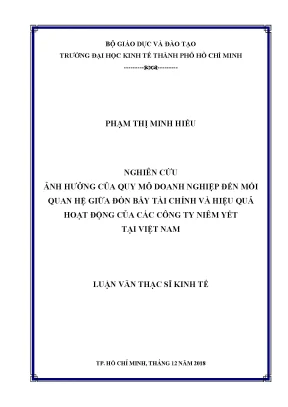 Luận văn nghiên cứu ảnh hưởng của quy mô doanh nghiệp đến mối quan hệ giữa đòn bẩy tài chính và hiệu quả hoạt động của các doanh nghiệp niêm yết tại việt nam