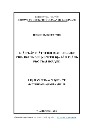 Luận văn giải pháp phát triển doanh nghiệp kinh doanh du lịch trên địa bàn thành phố thái nguyên
