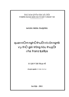 Luận văn quan niệm nghệ thuật vền người và thế giới trong tiểu thuyết của franz kafka