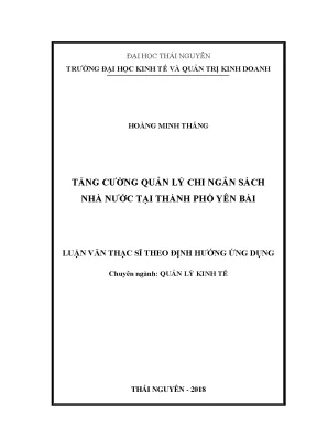 Luận văn tăng cường quản lý chi ngân sách nhà nước thành phố yên bái