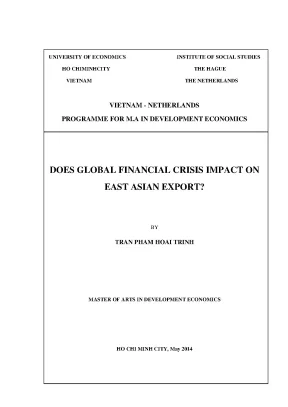 Luận văn does global financial crisis impact on east asian export
