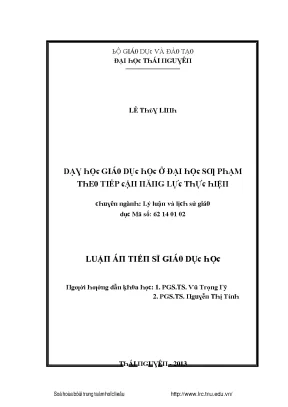 Luận văn dạy học giáo dục ở đại học sư phạm theo tiếp cận năng lực thực hiện