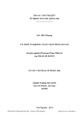 Luận văn về một phương pháp giải toán sơ cấp