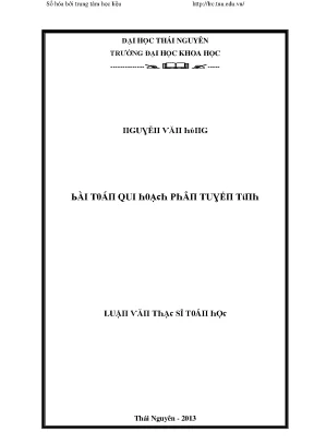 Luận văn bài toán quy hoạch phân tuyến tính