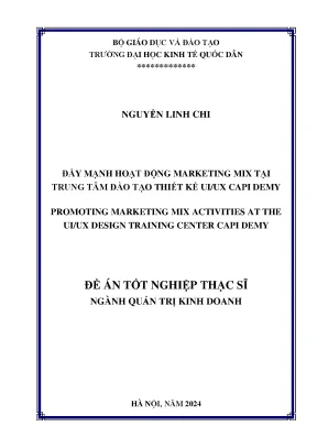 Luận văn thạc sĩ quản trị kinh doanh đẩy mạnh hoạt động marketing mix tại trung tâm đào tạo thiết kế uiux capi demy