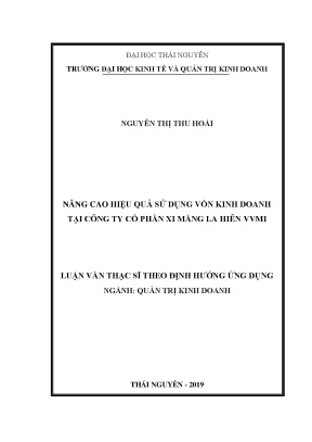 Luận văn nâng cao hiệu quả sử dụng vốn kinh doanh tại công ty cổ phần xi măng la hiên vvmi