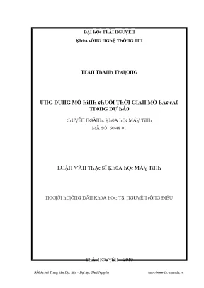 Luận văn ứng dụng mô hình chuỗi thời gian mờ bậc cao trong dự báo