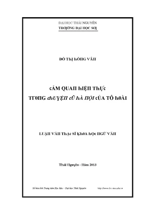 Luận văn cảm quan hiện thực trong chuyện cũ hà nội của tô hoài