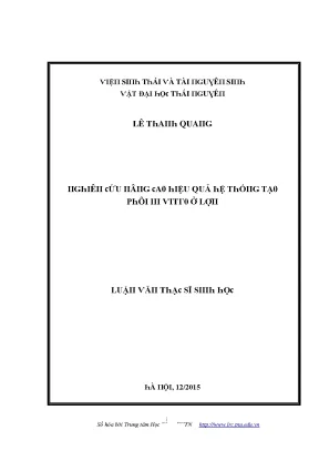 Luận văn nghiên cứu nâng cao hiệu quả hệ thống tạo phôi in vitro ở lợn