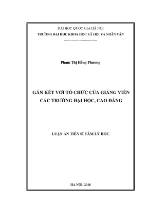 Luận án tiến sĩ gắn kết với tổ chức của giảng viên các trường đại học cao đẳng