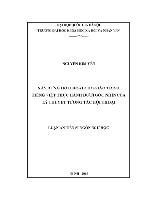 Luận án tiến sĩ xây dựng hội thoại cho giáo trình tiếng việt thực hành dưới góc nhìn của lý thuyết tương tác hội thoại