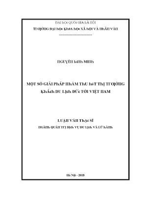 Luận văn một số giải pháp nhằm thu hút thị trường khách du lịch đức tới việt nam