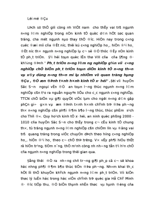 Thực trạng và những giải pháp để phát triển kinh tế nông lâm nghiệp huyện sóc sơn theo hướng công nghiệp hoá hiện đại hoá 1