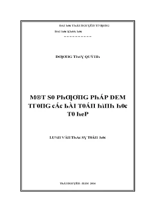 Luận văn một số phương pháp đếm trong các bài toán hình học tổ hợp