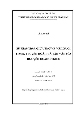 Luận văn sự giao thoa giữa thơ và văn xuôi trong truyện ngắn và tản văn của nguyễn quang thiều