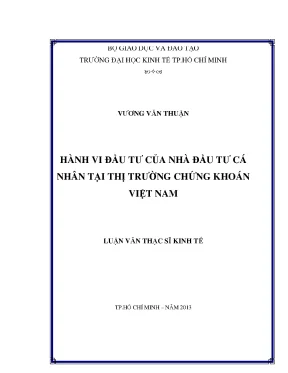 Luận văn hành vi đầu tư của nhà đầu tư cá nhân tại thị trường chứng khoán việt nam luận văn thạc sĩ