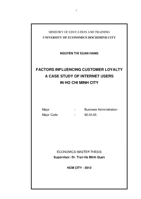Luận văn factors influencing customer loyalty a case study of internet users in ho chi minh city